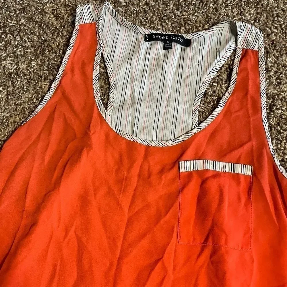 Sweet Rain size small orange stripped tank top